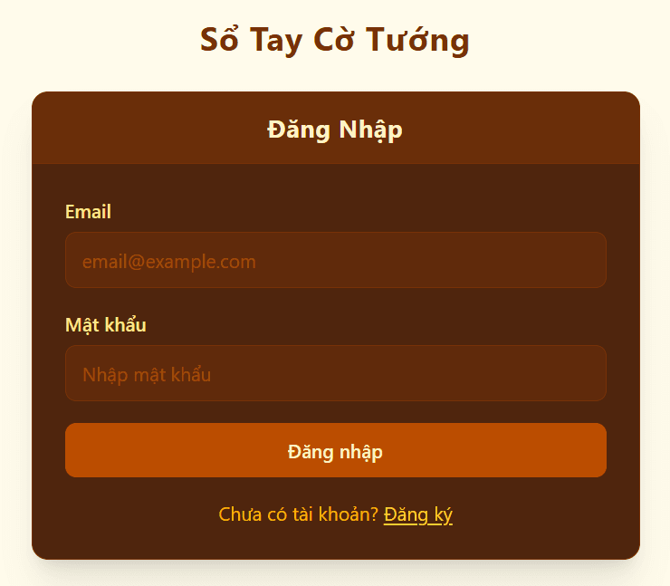 Màn hình đăng ký và đăng nhập