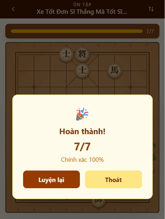 Giao diện ôn tập trên điện thoại